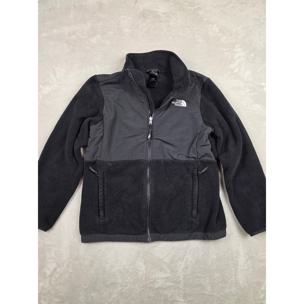 The North Face Denali Fleece Jacket Girls XL 18 Black Full Zip Outdoor Coat
